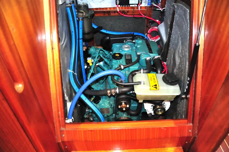 Slide: The Image of Engine compartment of a 2001 Bavaria 34 yacht. - 35