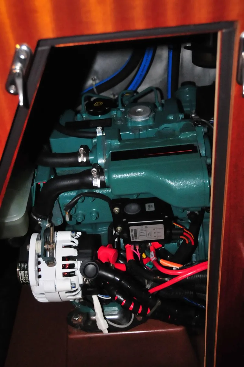 Slide: The Image of Engine compartment of a 2001 Bavaria 34 sailboat. - 36