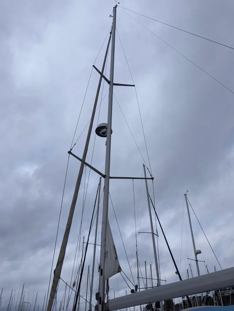 Slide: The Image of Sailboat mast under cloudy sky, Bavaria 34, year 2001. - 4