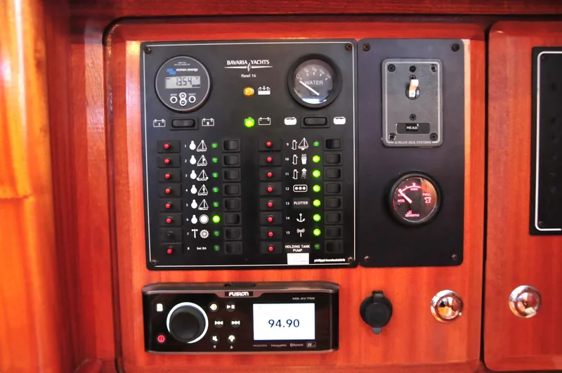 Slide: The Image of Control panel of a 2001 Bavaria 34 yacht. - 40