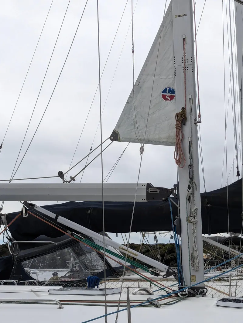 Slide: The Image of Bavaria 34 sailboat, 2001 model, with sails and rigging. - 8