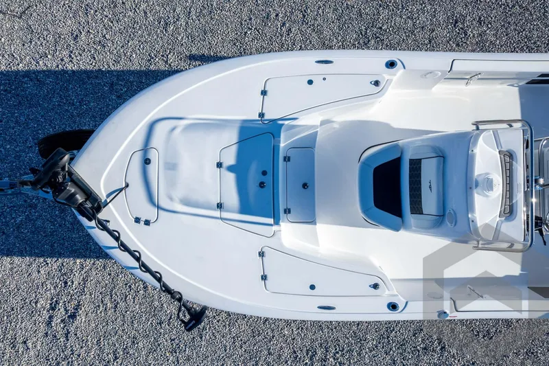 Slide: The Image of Overhead view of 2026 Tidewater 2110 Bay Max boat on gravel surface. - 45