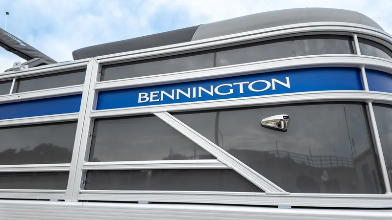 Slide: The Image of Bennington 16 S Cruise Jump Seat 2026 boat, side view. - 4