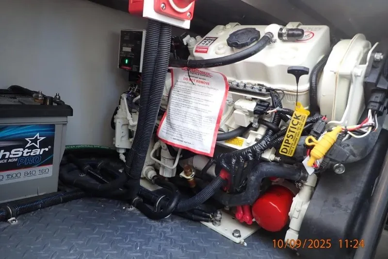 Slide: The Image of Luxurious bedding in 2022 Formula 380 Super Sport Crossover OB cabin interior. - 12