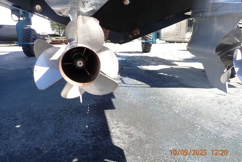 Slide: The Image of 2022 Formula 380 Super Sport Crossover OB interior with modern cushions on white seating. - 15