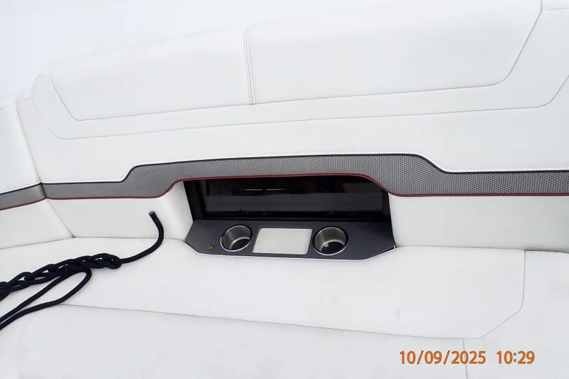 Slide: The Image of 2022 Formula 380 Super Sport Crossover OB interior with cup holders and sleek design. - 44