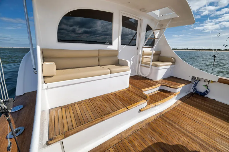 Slide: The Image of Luxurious 2002 Paul Mann 60 Custom Carolina yacht with elegant teak deck and comfortable seating. - 43