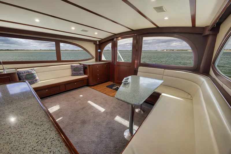 Slide: The Image of Luxurious interior of 2002 Paul Mann 60 Custom Carolina yacht with panoramic ocean views. - 7
