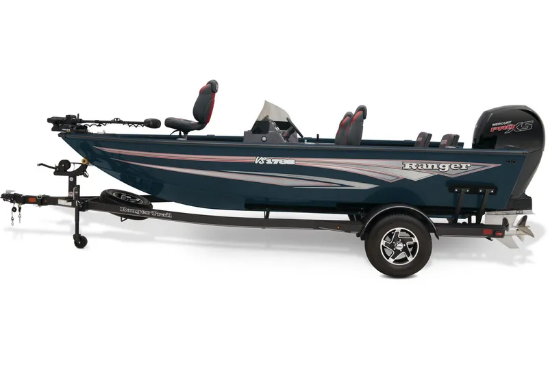 Slide: The Image of 2026 Ranger VS1782SC Reata boat with powerful outboard motor in showroom. - 3