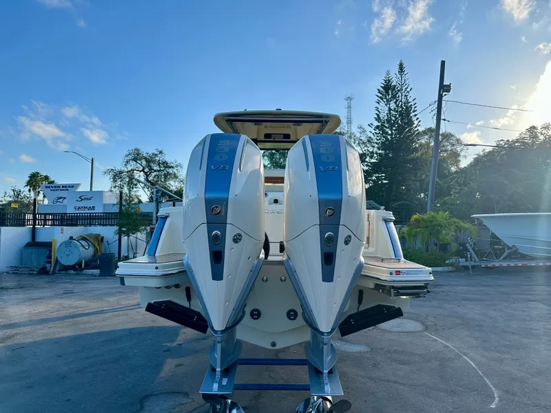 Slide: The Image of 2026 Chris-Craft Catalina 28 with dual outboard engines. - 15