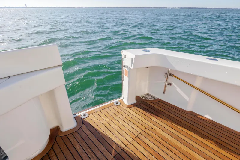 Slide: The Image of 2009 Viking 60 Convertible yacht deck overlooking the ocean. - 41