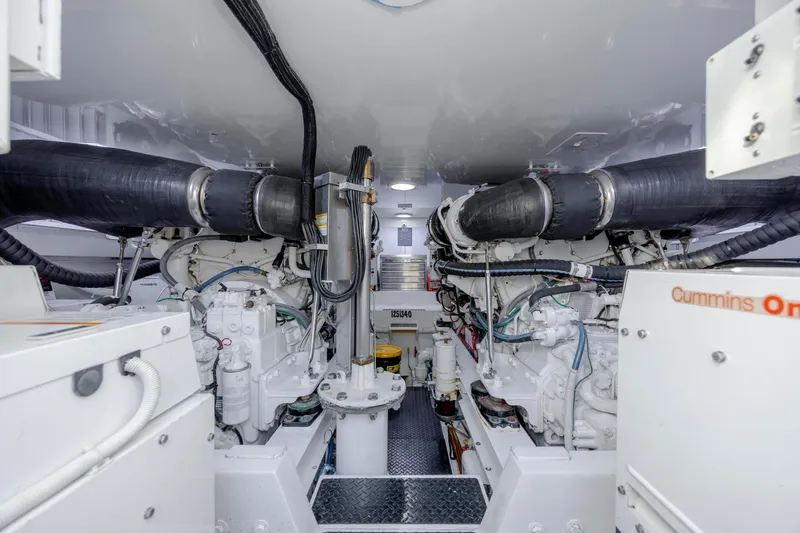 Slide: The Image of Engine room of 2009 Viking 60 Convertible yacht with Cummins Onan generator. - 99