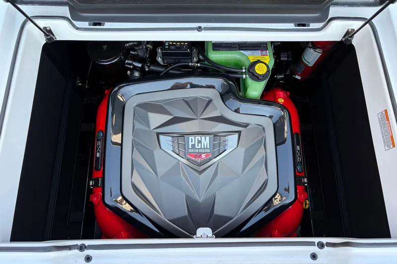 Slide: The Image of 2026 Nautique Super Air Nautique GS22 engine compartment with PCM marine engine. - 60