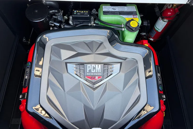 Slide: The Image of Engine compartment of 2026 Nautique Super Air Nautique GS22 with PCM marine engine. - 61