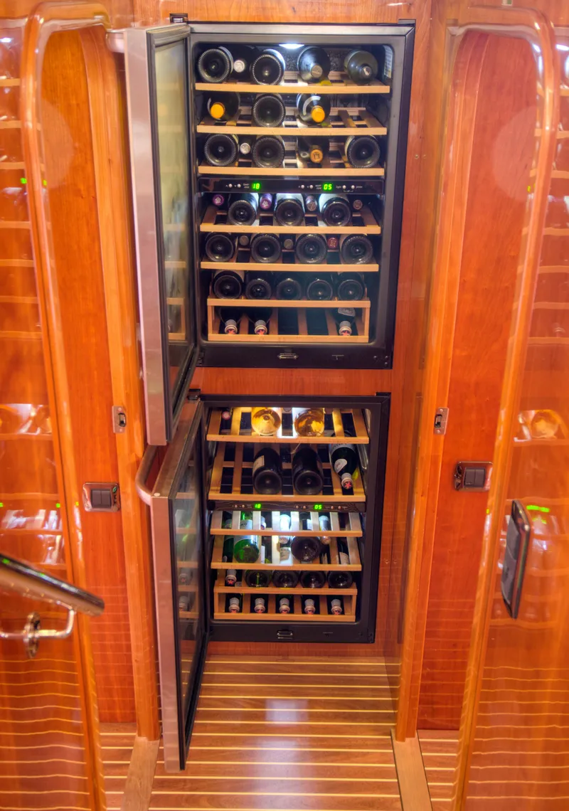 Slide: The Image of Wine cooler on Privilege 745 yacht, 2010 model, with wooden interior. - 44