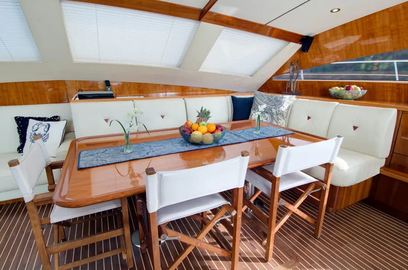 Slide: The Image of Luxurious interior of 2010 Privilege 745 yacht with dining table and seating. - 47