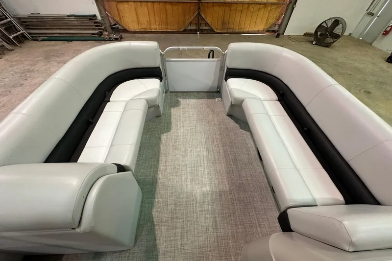 Slide: The Image of 2019 SunCatcher V22 Cruise boat interior with spacious seating and modern design. - 20