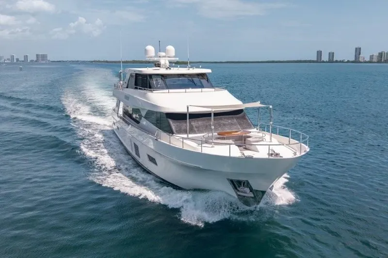 Slide: The Image of Luxurious 2017 Ocean Alexander motor yacht cruising on open water. - 8