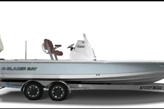 The Image of 2026 Blazer 2550GTS boat on trailer, side view, sleek design, modern features. - 1