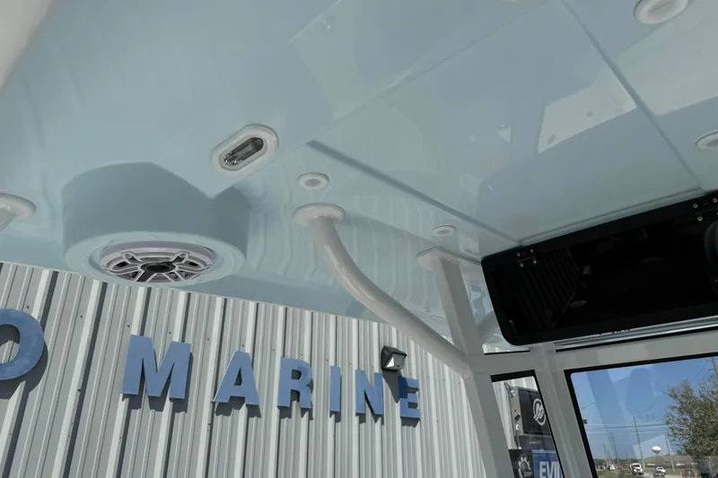 Slide: The Image of 2026 Blazer 2550 GTS boat interior with speaker and lighting details. - 21