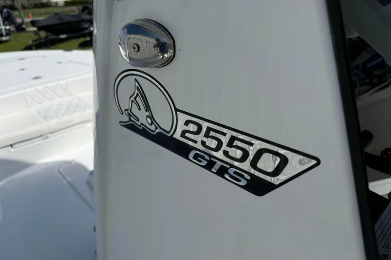 Slide: The Image of 2026 Blazer 2550 GTS boat logo on white surface. - 28