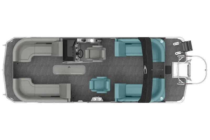 Slide: The Image of Manufacturer Provided Image: 2026 Crest Caribbean 230 SLC boat interior layout, featuring spacious seating and modern design. - 12