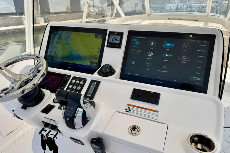 Slide: The Image of Helm of 2022 Intrepid 409 Valor with advanced navigation and control systems. - 7