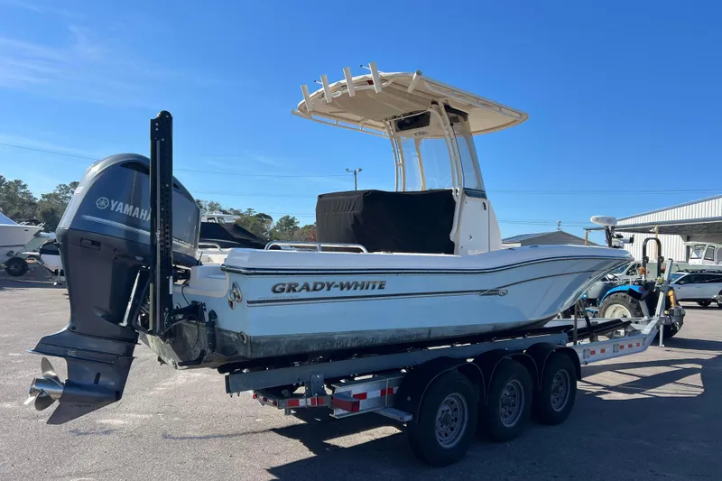 Slide: The Image of 2018 Grady-White 251 Coastal Explorer boat on trailer with Yamaha engine. - 3
