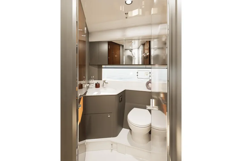 Slide: The Image of Luxurious bathroom interior of 2026 Fairline Targa 47 GT yacht. - 7