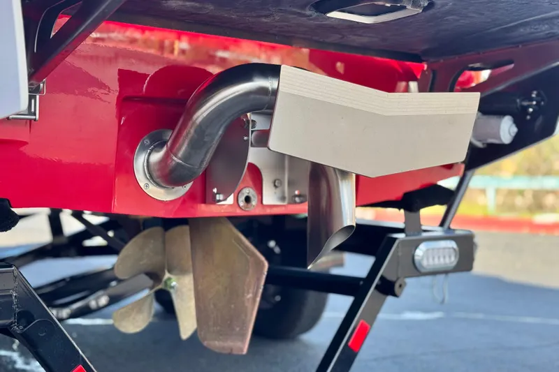 Slide: The Image of Close-up of 2023 Axis T220 boat's propeller and exhaust system. - 8