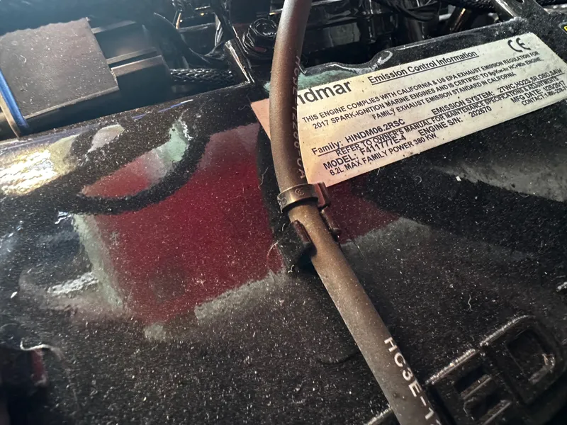 Slide: The Image of Close-up of a 2017 Malibu M235 engine label. - 31