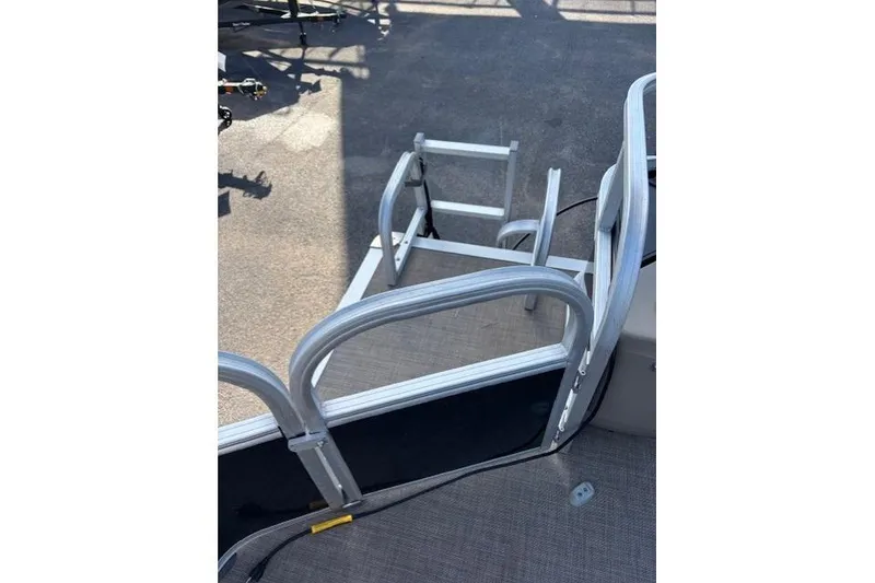 Slide: The Image of 2021 Sun Tracker Bass Buggy 18 DLX boat ladder and railing detail. - 70