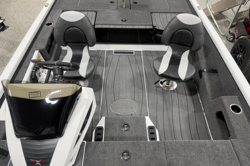 Slide: The Image of 2026 Vexus AVX 2085S boat interior with dual seats and sleek design. - 8