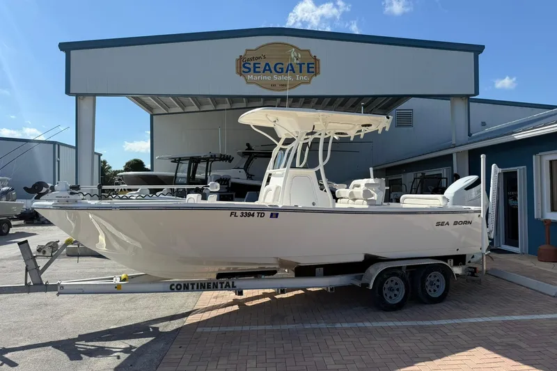 The Image of 2022 Sea Born LX24 Center Console boat on trailer at Seagate Marine Sales. - 1