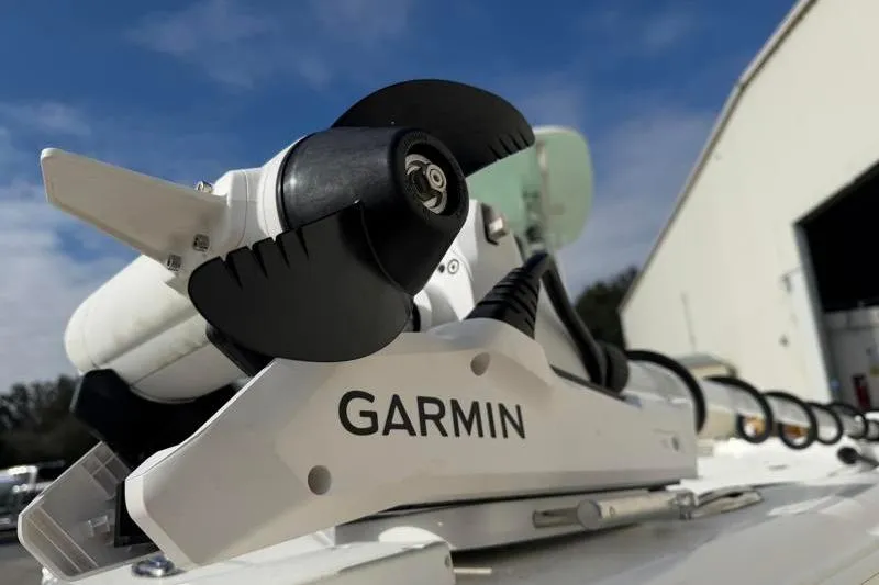 Slide: The Image of Garmin equipment on 2024 Key West 210 Bay Reef boat, close-up view. - 9