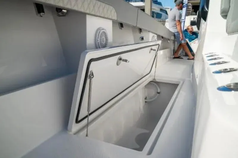Slide: The Image of 2024 Front Runner 37 Catamaran on water, featuring sleek design and modern technology. - 25