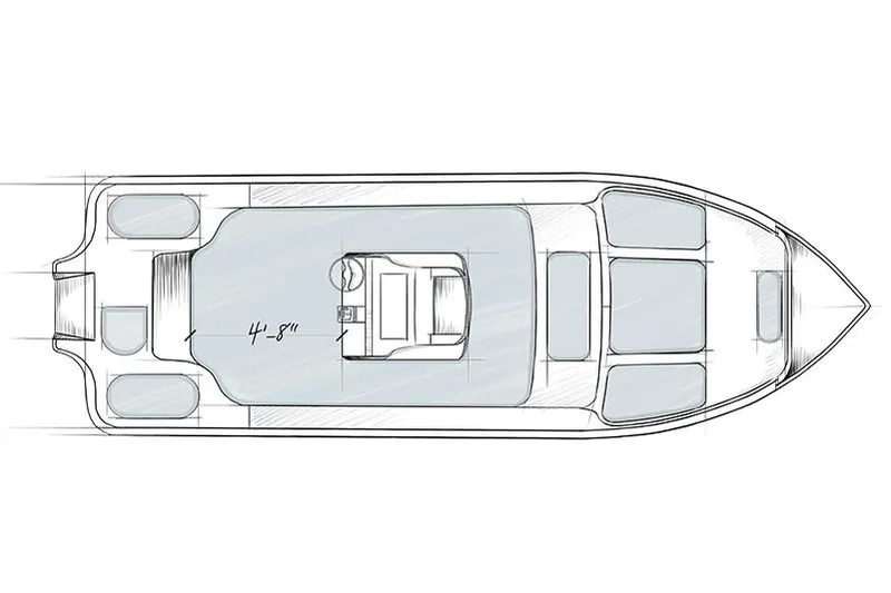 Slide: The Image of Manufacturer Provided Image: Top view sketch of 2020 Yellowfin 24 Bay CE boat layout. - 40