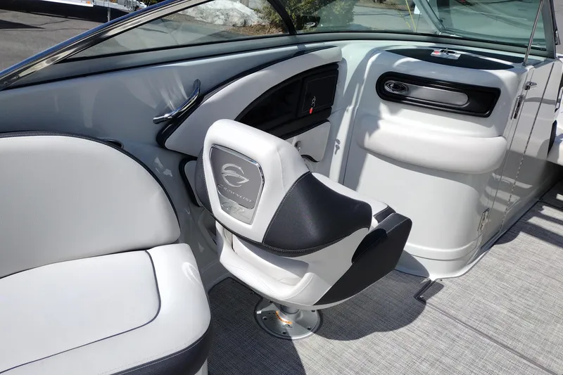 Slide: The Image of 2026 Crownline Eclipse E255 boat interior with sleek seating and modern design. - 48