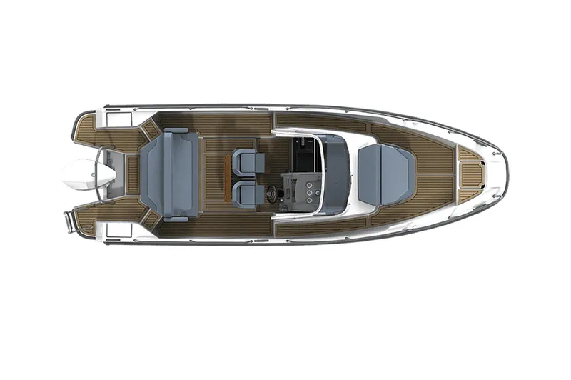Slide: The Image of Manufacturer Provided Image: Top view of Nimbus Tender 8 boat, model 2025. - 10