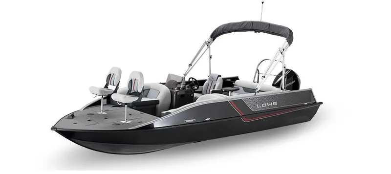 Slide: The Image of 2025 Lowe Deck SD224 boat with sleek design and modern seating. - 29