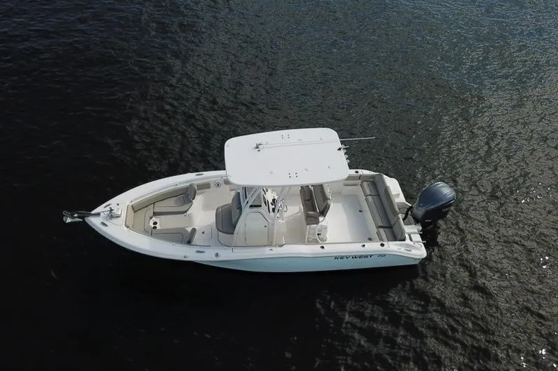 Slide: The Image of 2022 Key West 239 FS boat on calm water, aerial view. - 4