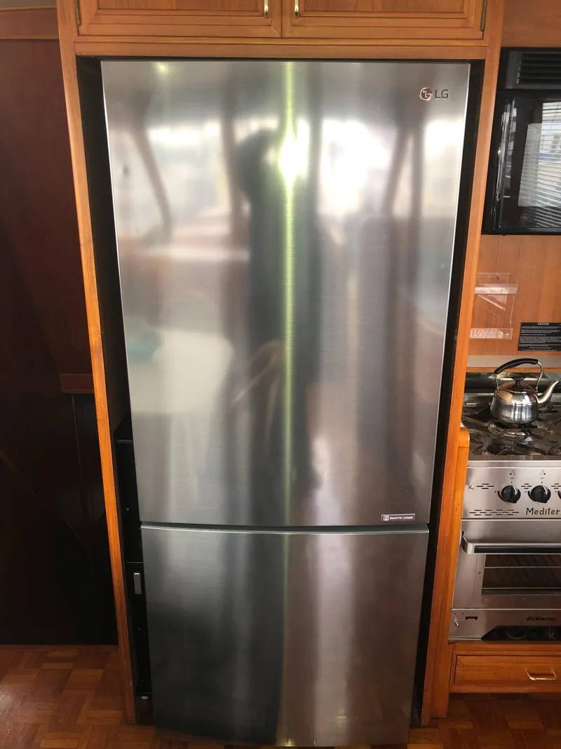 Slide: The Image of Stainless steel LG refrigerator in 1985 Ocean Alexander motoryacht kitchen. - 43