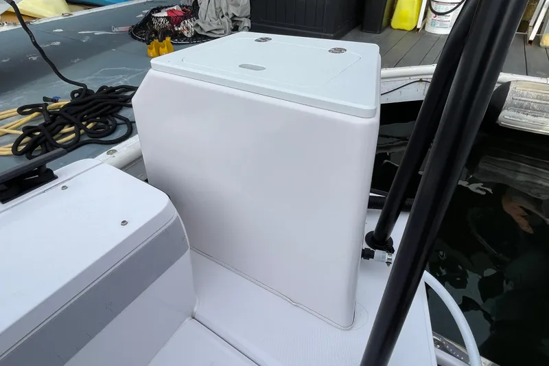 Slide: The Image of 2023 Axopar 28 Aft Cabin with Brabus Trim, featuring sleek white design and modern fittings. - 32