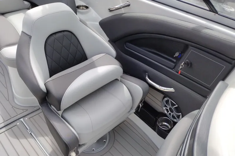 Slide: The Image of Luxury seating in 2026 Crownline 288 SS boat interior, featuring sleek design and modern amenities. - 22