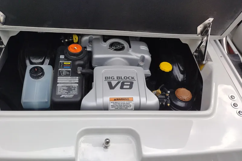 Slide: The Image of Engine compartment of 2026 Crownline 288 SS with Big Block V8 engine. - 37