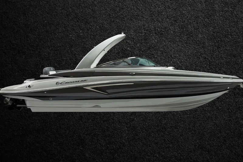 Slide: The Image of 2026 Crownline 288 SS boat with sleek design on textured background. - 4