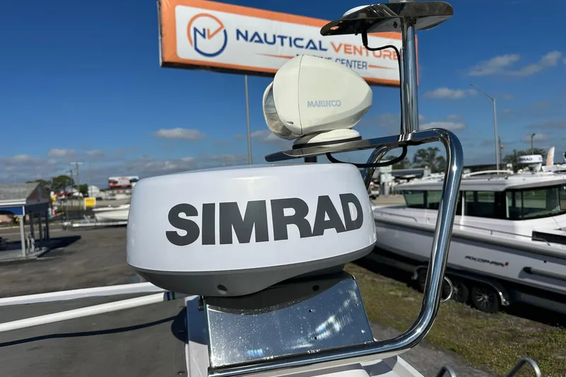 Slide: The Image of Simrad radar on 2022 Axopar 28 CABIN at Nautical Ventures Center. - 49
