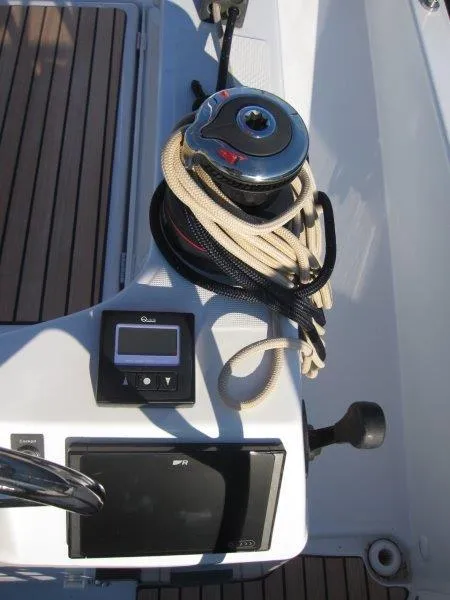 Slide: The Image of Close-up of Jeanneau 380 sailboat deck equipment, 2024 model. - 38