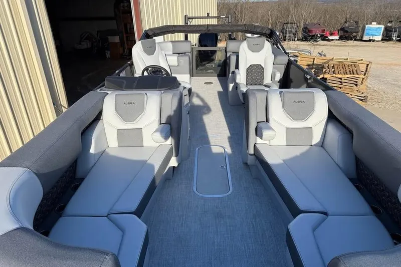 Slide: The Image of 2026 Alera M 25Q boat interior with luxurious seating and modern design. - 15
