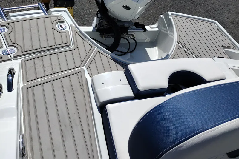 Slide: The Image of 2026 Crownline 260 XSS boat interior with sleek seating and modern design. - 40